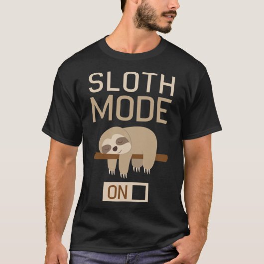 luie modus op luie luie luiaard vermoeide luiaard t-shirt (Voorkant)