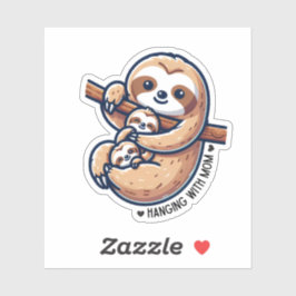 Luie moeder met baby's sticker