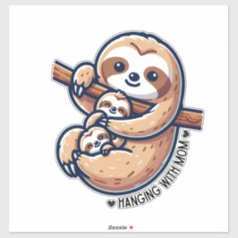 Luie moeder met baby's sticker