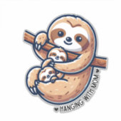 Luie moeder met baby's sticker (Voorkant)