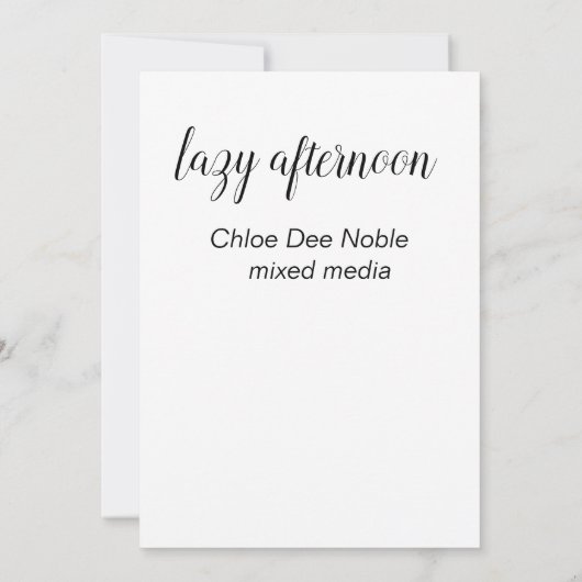 luie namiddag kaart (Achterkant)