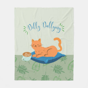 Luie Oranje Kat Fleece Deken