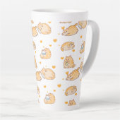 Luie Oranje Kat Latte Mok (Rechterhoek)