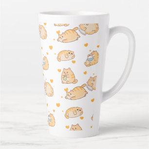 Luie Oranje Kat Latte Mok