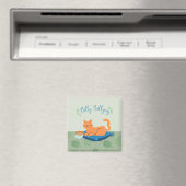 Luie Oranje Kat Magneet (Insitu (Vaatwasser))