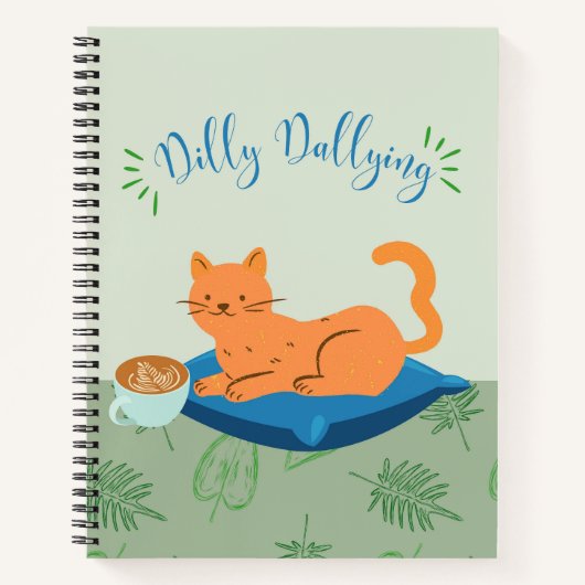 Luie Oranje Kat Notitieboek (Voorkant)