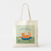 Luie Oranje Kat Tote Bag (Achterkant)
