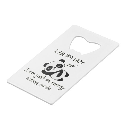luie panda grappig creditkaart flessenopener (Voorkant Gekanteld)