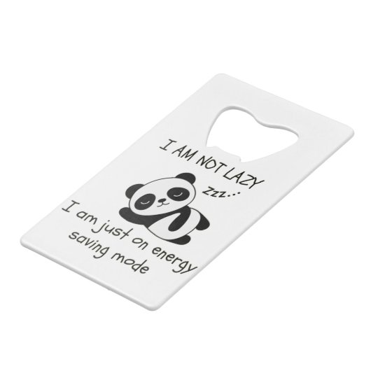 luie panda grappig creditkaart flessenopener (Achterkant Gekanteld)