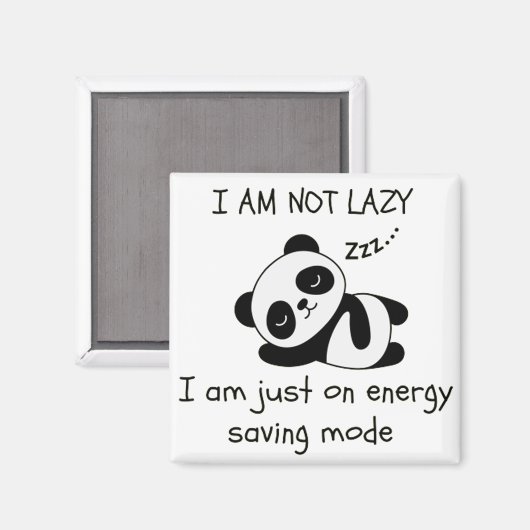 luie panda grappig magneet (Voorkant / Achterkant)