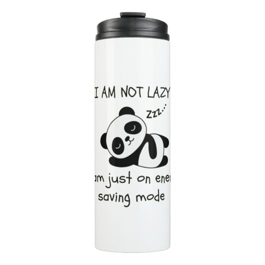 luie panda grappig thermosbeker (Voorkant)
