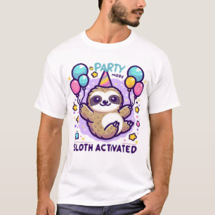 Luie Party Modus Geactiveerd Verjaardagsballon Lui T-shirt