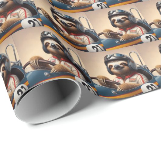 luie raceauto-bestuurder cadeaupapier (Rol Hoek)