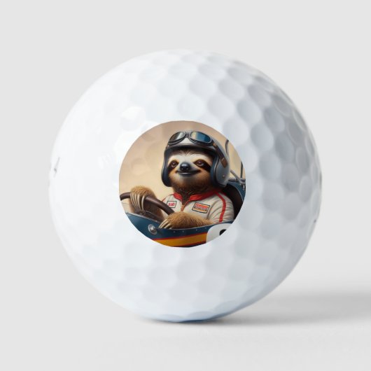 luie raceauto-bestuurder golfballen (Voorkant)