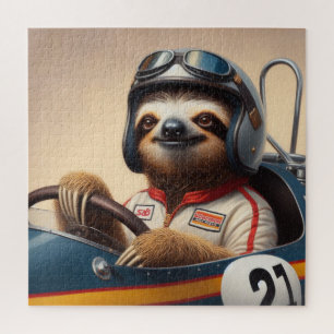 luie raceauto-bestuurder legpuzzel
