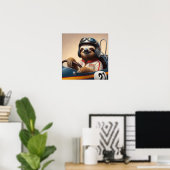 luie raceauto-bestuurder poster (Thuiskantoor)