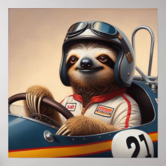 luie raceauto-bestuurder poster (Voorkant)