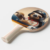 luie raceauto-bestuurder tafeltennisbatje (Voorkant Gekanteld)