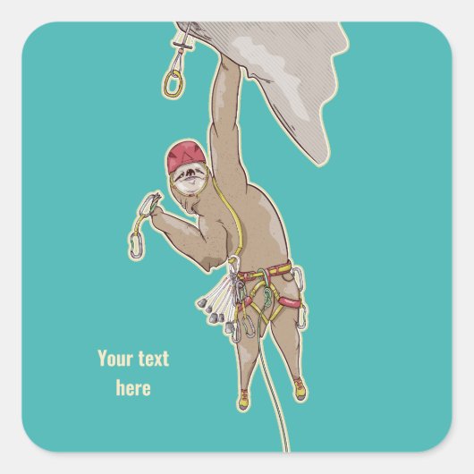 Luie rotsklimmen vierkante sticker (Voorkant)