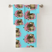 Luie roze bloemen bad handdoek (Insitu)