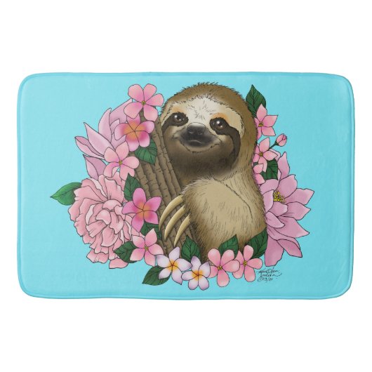 Luie roze bloemen badmat (Voorkant)