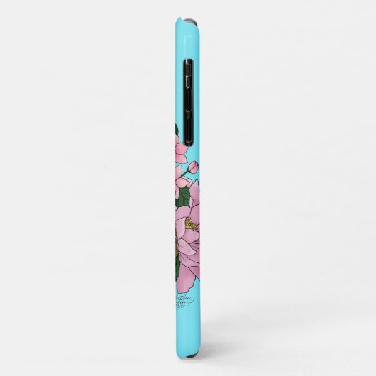 Luie roze bloemen Case-Mate iPhone case (Achterkant/links)