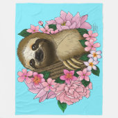 Luie roze bloemen fleece deken (Voorkant)