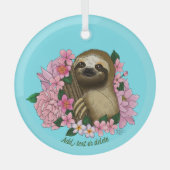 Luie roze bloemen glas ornament (Voorkant)