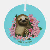 Luie roze bloemen glas ornament (Achterkant)