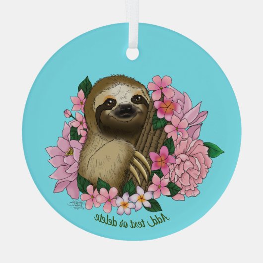 Luie roze bloemen glas ornament (Achterkant)