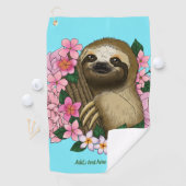 Luie roze bloemen golfhanddoek (Insitu)