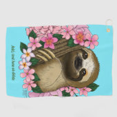 Luie roze bloemen golfhanddoek (Horizontaal)