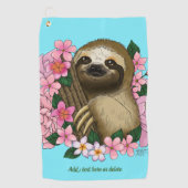 Luie roze bloemen golfhanddoek (Voorkant)