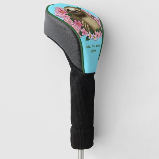 Luie roze bloemen golfheadcover (Schuin)