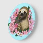 Luie roze bloemen grote klok (Hoek)