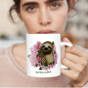 Luie roze bloemen koffiemok