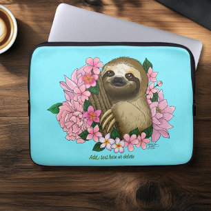 Luie roze bloemen laptop sleeve