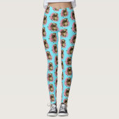 Luie roze bloemen leggings (Voorkant)