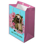 Luie roze bloemen medium cadeauzakje (Voorkant Gekanteld)