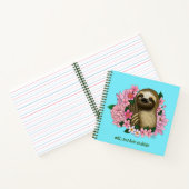 Luie roze bloemen notitieboek (Binnen)