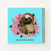 Luie roze bloemen notitieboek (Achterkant)