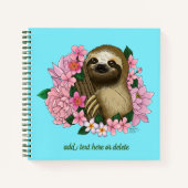 Luie roze bloemen notitieboek (Voorkant)
