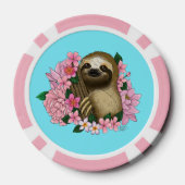 Luie roze bloemen poker chips (Achterkant)