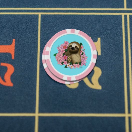 Luie roze bloemen poker chips