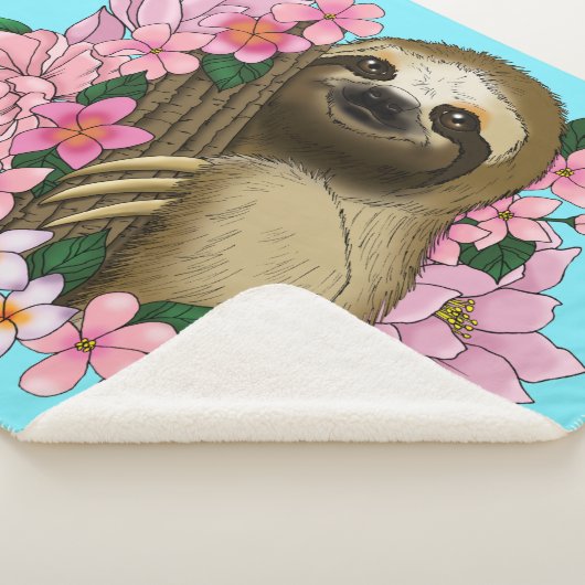 Luie roze bloemen sherpa deken (3/4)