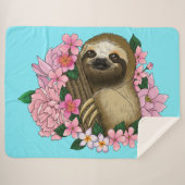 Luie roze bloemen sherpa deken (Voorkant (horizontaal))