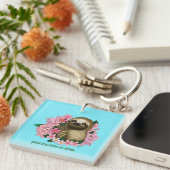 Luie roze bloemen sleutelhanger (Voorkant Rechts)