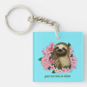 Luie roze bloemen sleutelhanger (voorkant)