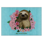 Luie roze bloemen snijplank (Voorkant)