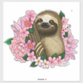 Luie roze bloemen sticker (Vel)